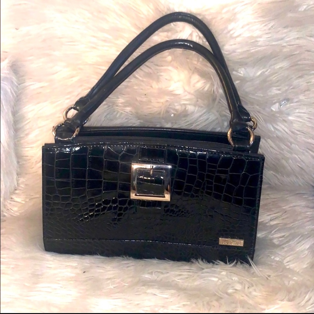 Faux crocodile skin hand bag